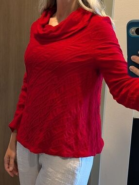 HABITAT red cowl neck cascade top S